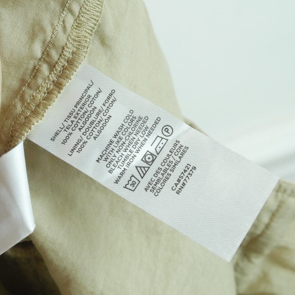 Ann Taylor Large Easy Ankle Eyelet Pants Tan Pull On Cotton Spring Crop Pockets - Picture 8 of 9